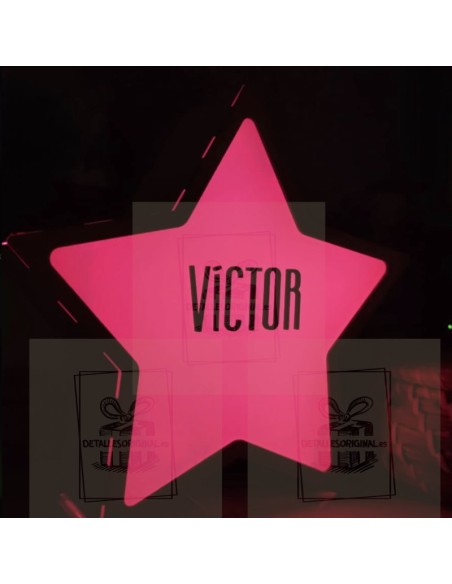 Lampara personalizada led infantil con forma de estrella de DETALLESORIGINAL.es diseño exclusivo. Rojo