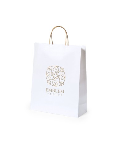 Bolsa de papel reciclado blanco de 100grs personalizada