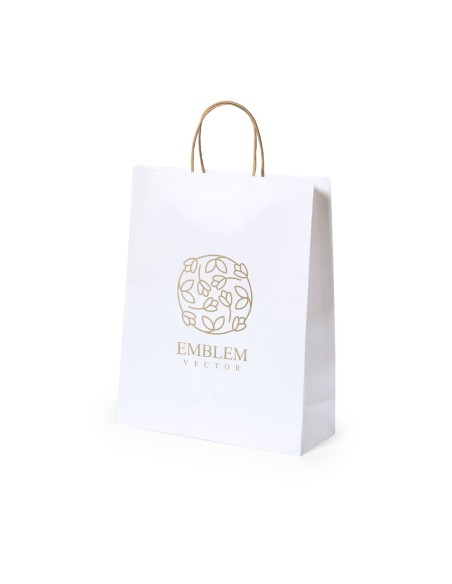 Bolsa de papel reciclado blanco de 100grs personalizada