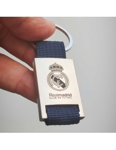 Llaveros personalizados de Metal y Poliéster en color Azul Marino con grabación láser a 1 o 2 caras. 2