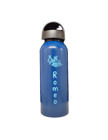 botella de agua personalizada de aluminio de 800ml color azul marino con cierre de rosca hermático