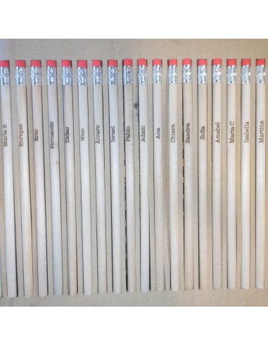 Lápices de madera personalizados con nombre, grabado láser urgente, envío 24h. Detalles Originales