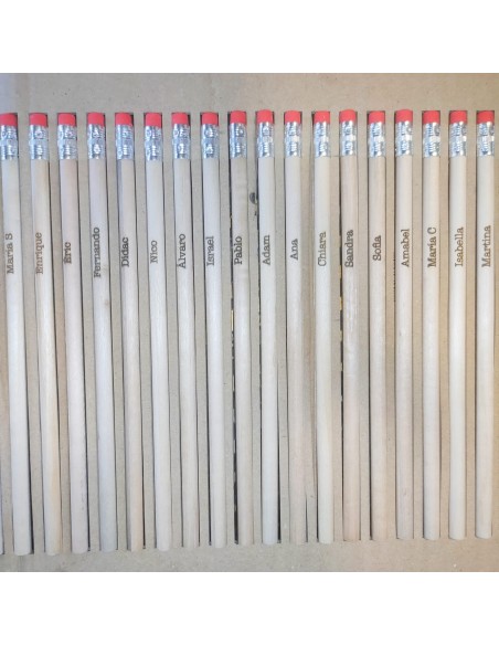 Lápices de madera personalizados con nombre, grabado láser urgente, envío 24h. Detalles Originales