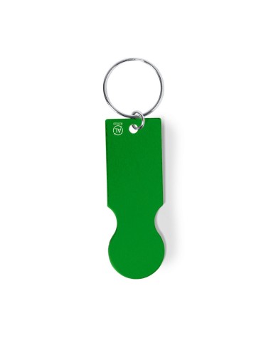 Llavero Moneda Personalizado – Aluminio Reciclado color verde